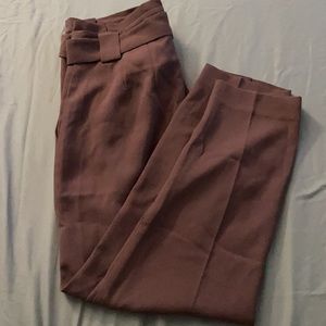 Express Ankle High Rise Paper-Bag Ankle Dress Pant in Mauve